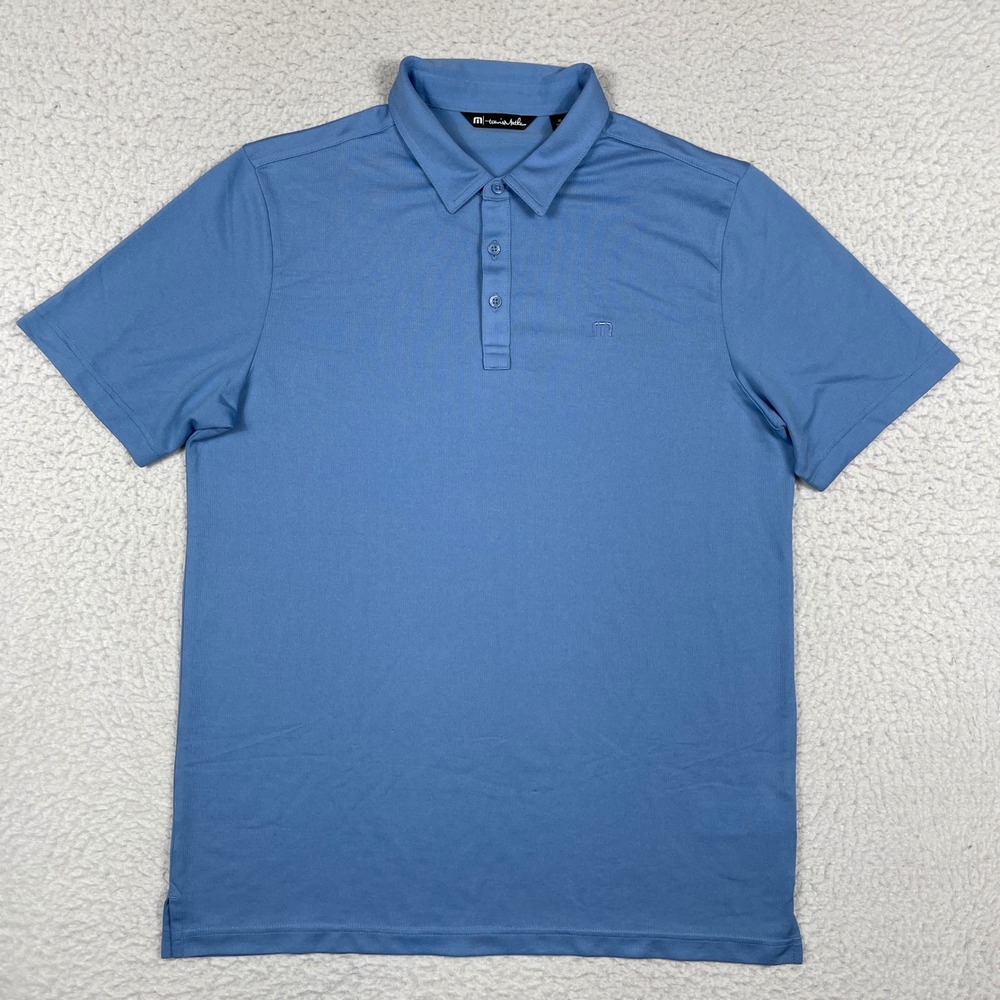 Travis Mathew Polo Shirt Mens XL Blue Short‎ Sleeve Athletic Golf Casual